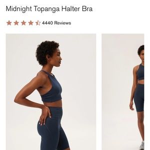 Girlfriend Collective topanga halter bra in midnight